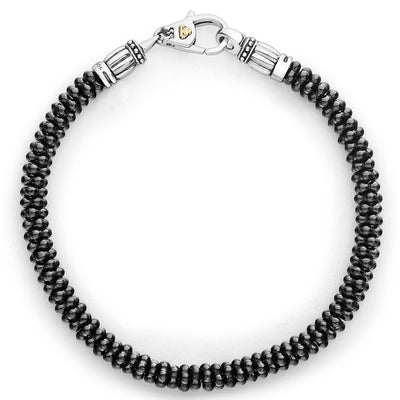 Sterling Silver Black Caviar Beaded Bracelet