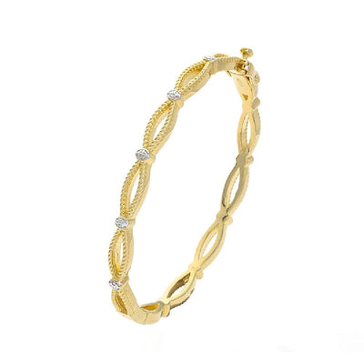 Sterling Silver/Yellow Gold Plate Diamond Bracelet - Tapper's Jewelry 