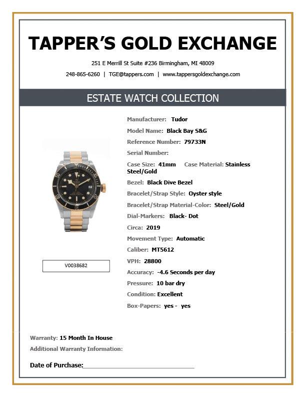 TUDOR 41MM ST/Y BLACK BAY WATCHTE Watch