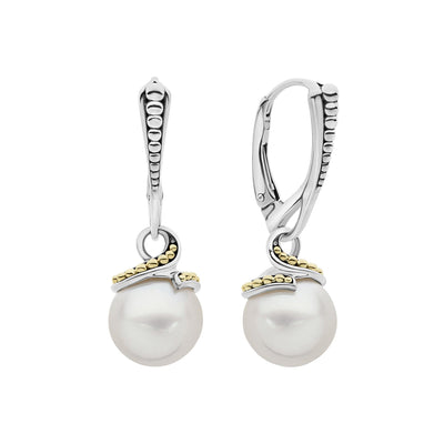 TWO TONE DROP PEARL EARRINGS - Tapper's Jewelry 