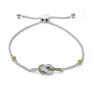 TWO TONE KNOT DIAMOND BOLO BRACELET