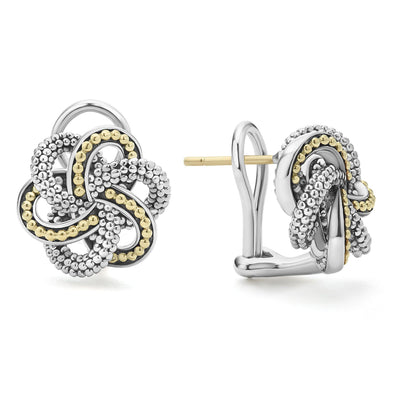 TWO TONE LOVE KNOT EARRINGS - Tapper's Jewelry 