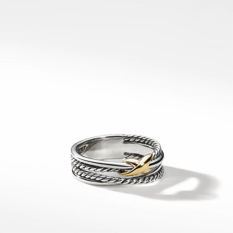 パーツ Columbus K18 Gold x Sterling Silver Ring x-crossover-ring-tapper-s-